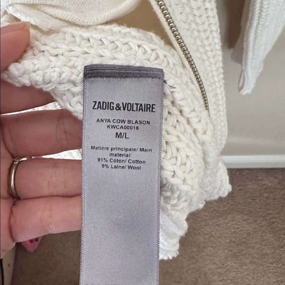Zadig & Voltaire M/L Anya Cow Blason Cardigan - Picture 7 of 12